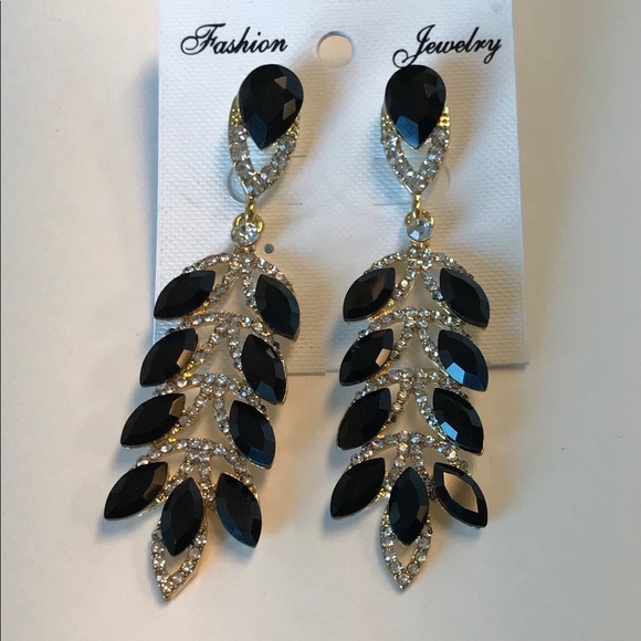 Earrings Crystal Gold Plated - Picture 1 of 2
